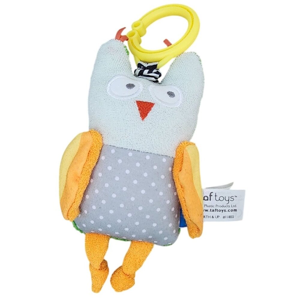 Taf Toys Obi the Owl Jittering Baby Toy Infant Plush Pull Down Hanger Wiggle